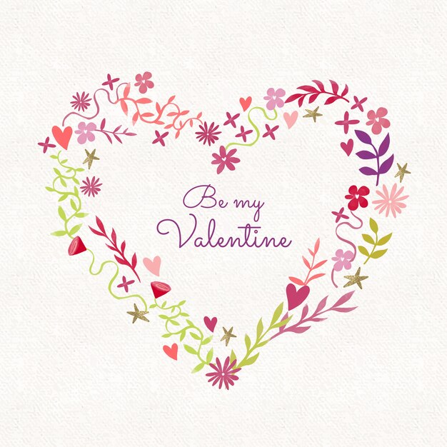 Watercolor valentine's day flowers illustration