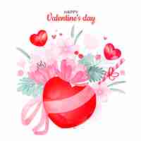 Free vector watercolor valentine's day flowers illustration