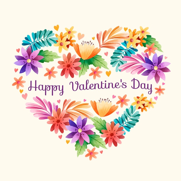 Free vector watercolor valentine's day flowers illustration