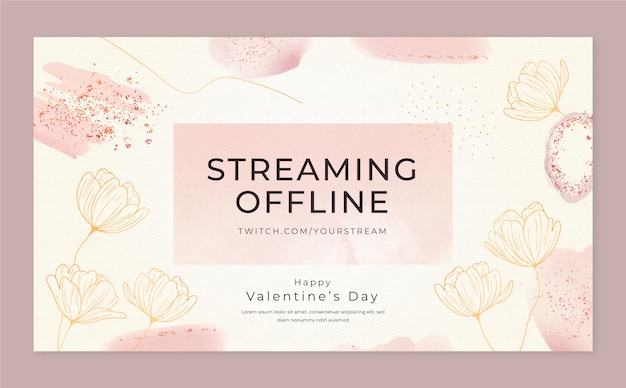 Free vector watercolor valentine's day twitch background