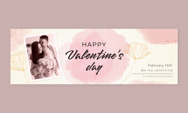 Watercolor valentine's day twitter header