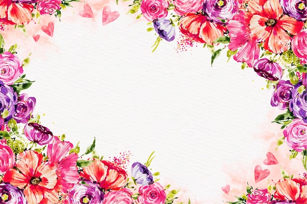 Watercolor valentine's day wallpaper with empty space