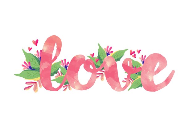 Watercolor valentines day background concept