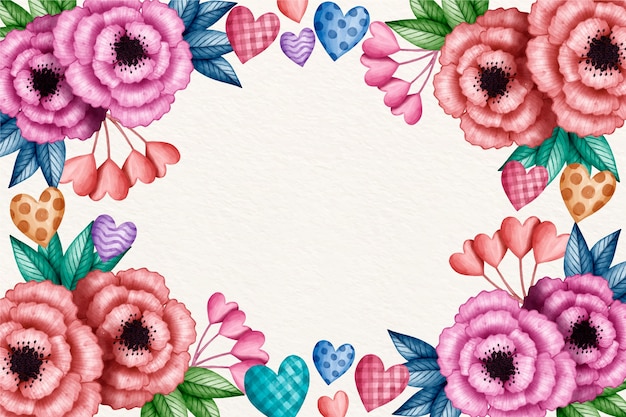 Free vector watercolor valentines day background