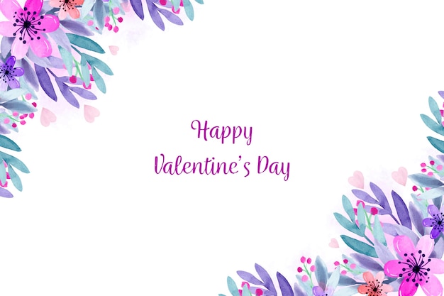 Watercolor valentines day background