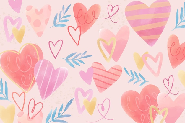 Watercolor valentines day background