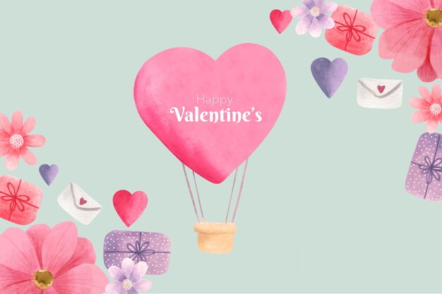 Free vector watercolor valentines day background