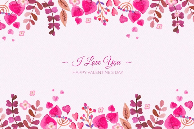 Free vector watercolor valentines day background