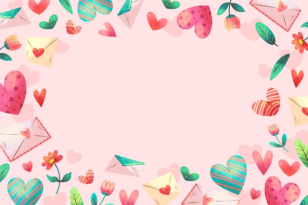 Watercolor valentines day background