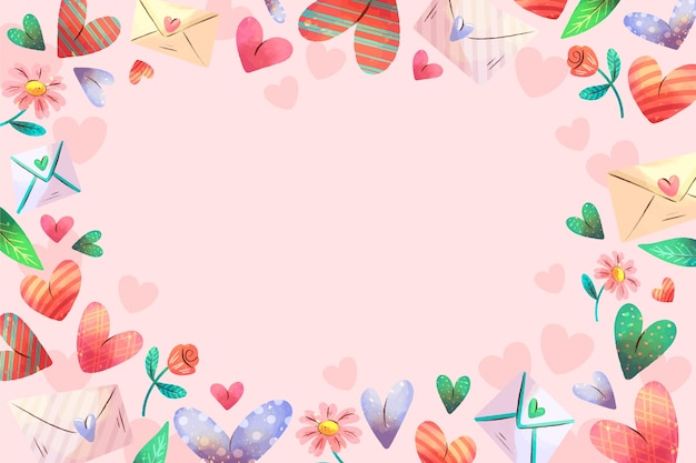 Free vector watercolor valentines day background