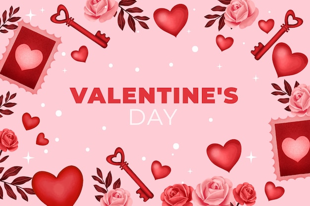 Free vector watercolor valentines day background