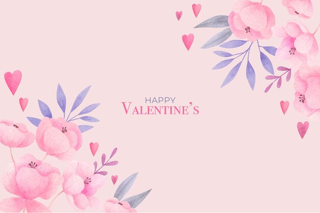 Watercolor valentines day background