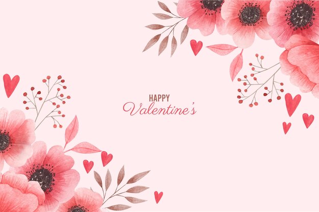 Watercolor valentines day background