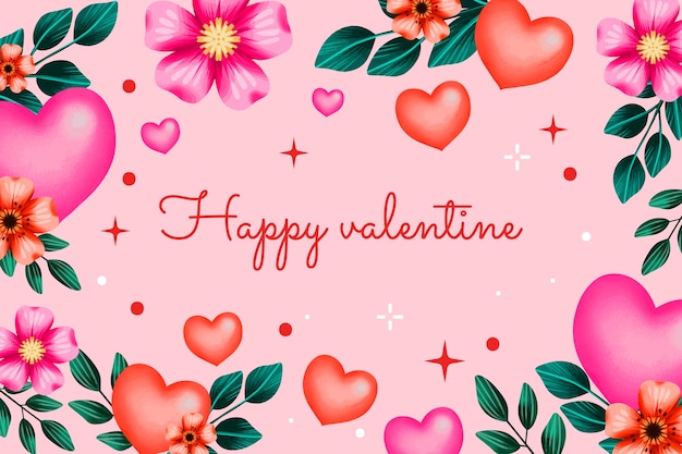 Free vector watercolor valentines day celebration background