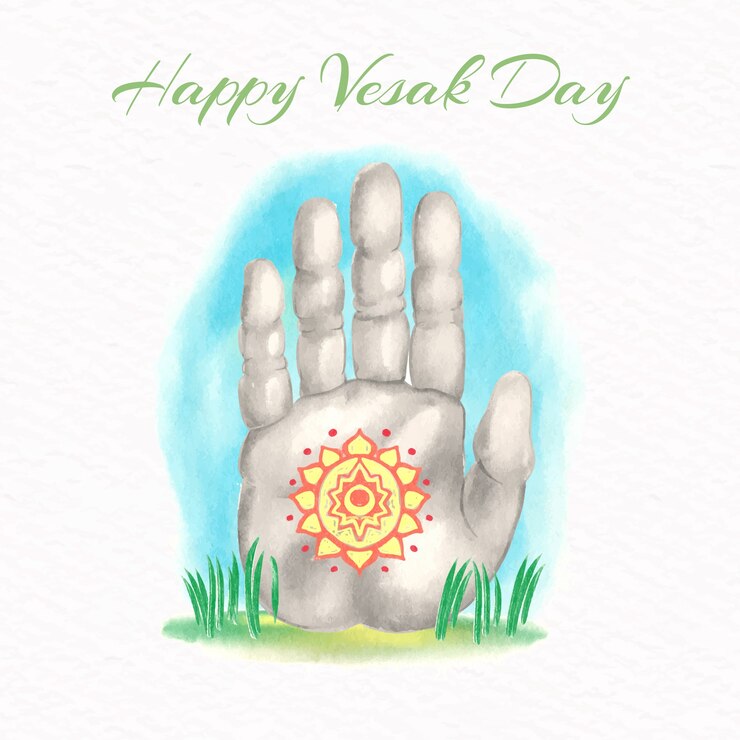 मुफ़्त वेक्टर watercolor vesak concept