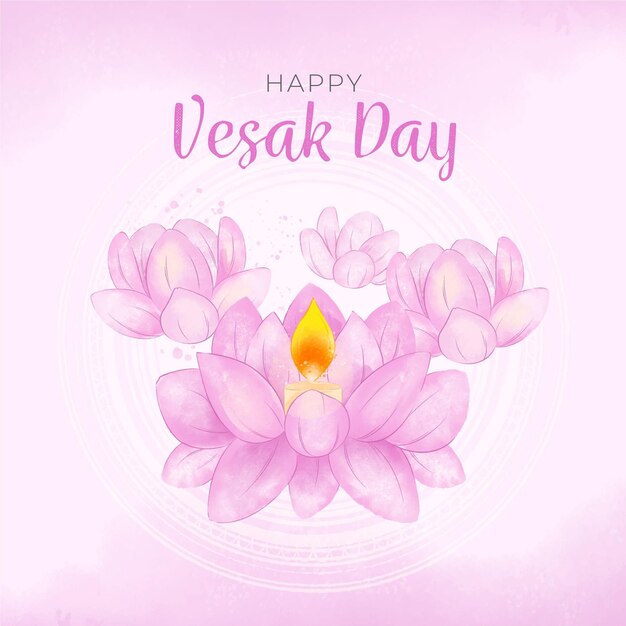 Watercolor vesak day illustration