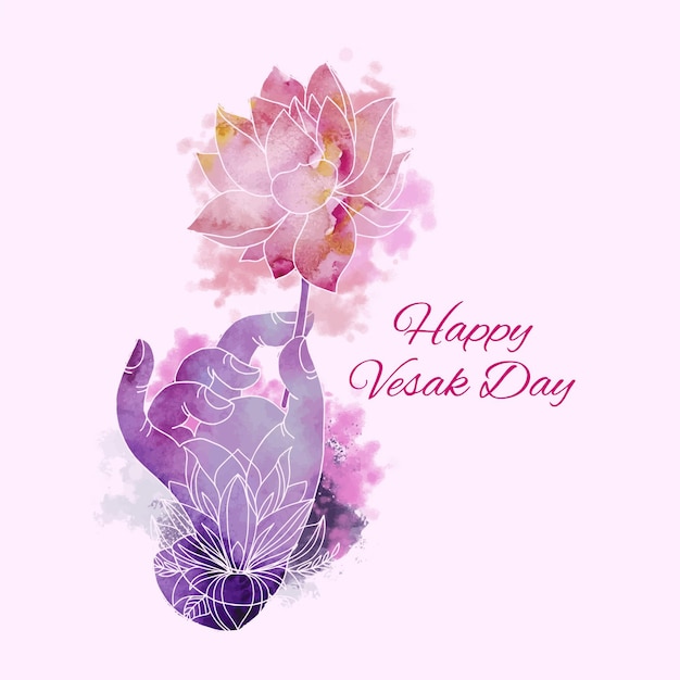 Free vector watercolor vesak day illustration