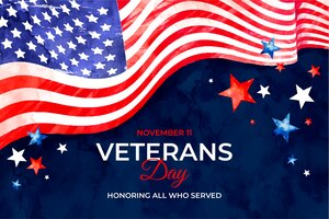 Watercolor veterans day background