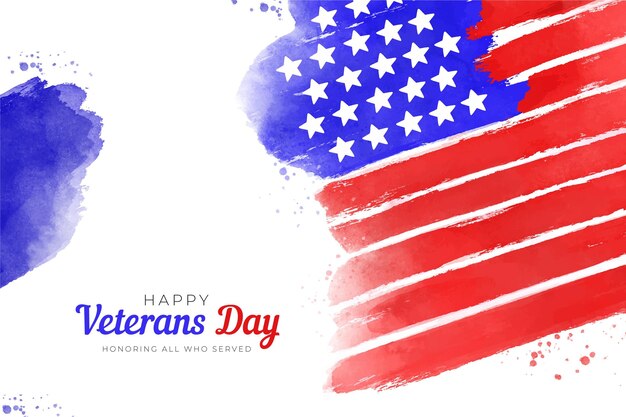 Watercolor veterans day