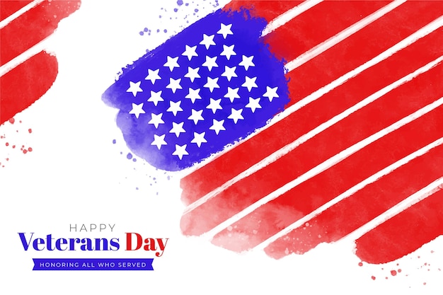 Free vector watercolor veterans day