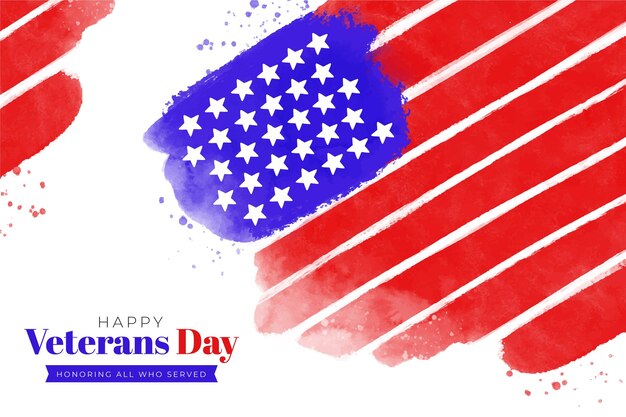 Watercolor veterans day