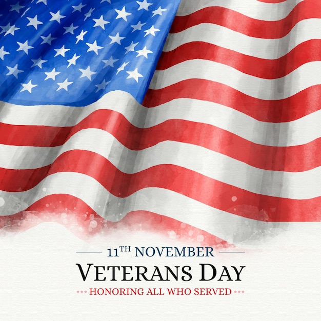 Free vector watercolor veterans day