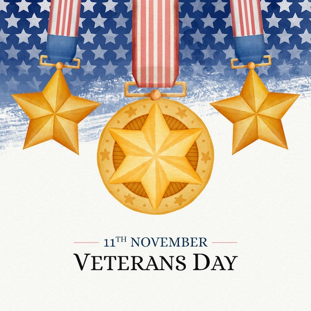 Free vector watercolor veterans day