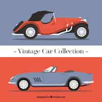 Free vector watercolor vintage cars set