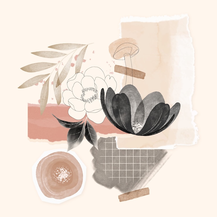 Free Vector watercolor vintage collage illustration