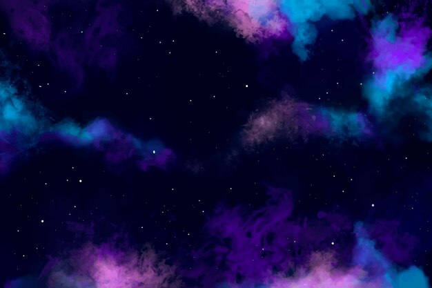 Watercolor violet outer space background