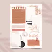 Free vector watercolor vision board