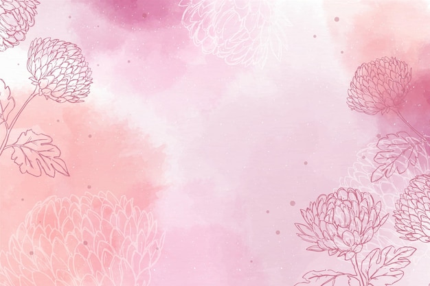Watercolor wallpaper with hand-drawn elements