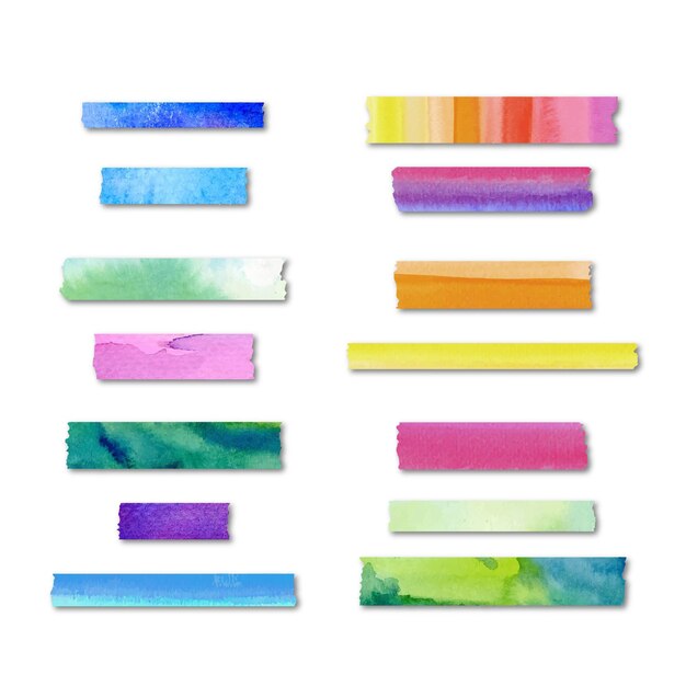 Watercolor washi tape collection