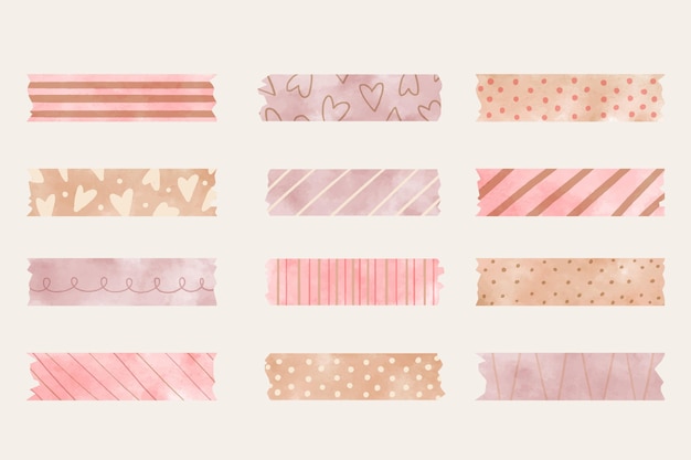 Watercolor washi tape collection