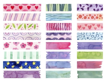 Washi Tape and Watercolour Pattern Exploration