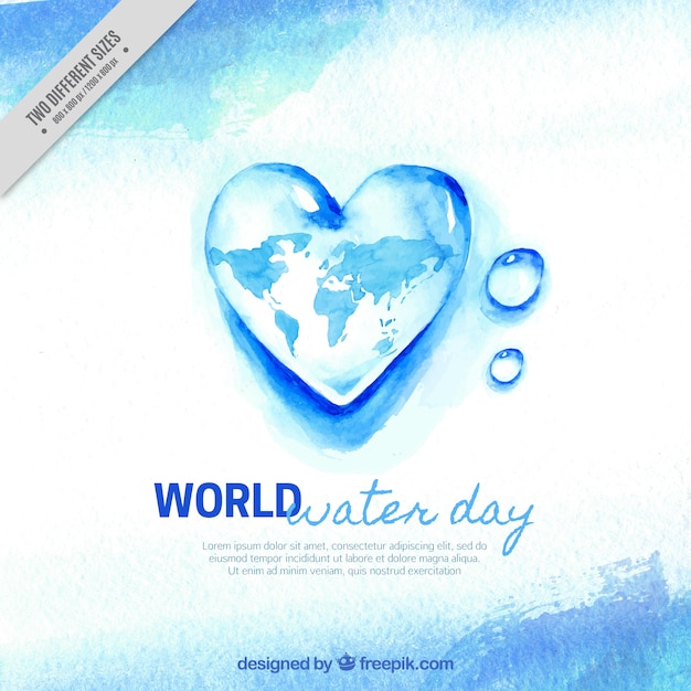 Free vector watercolor water heart background