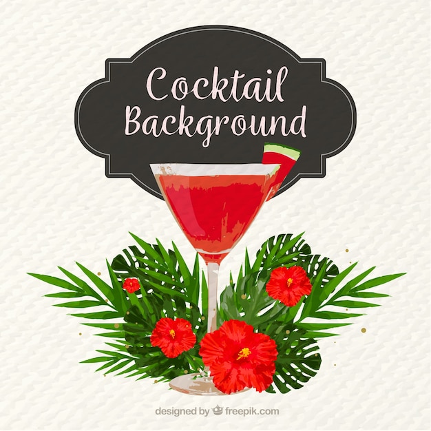 Free vector watercolor watermelon cocktail background