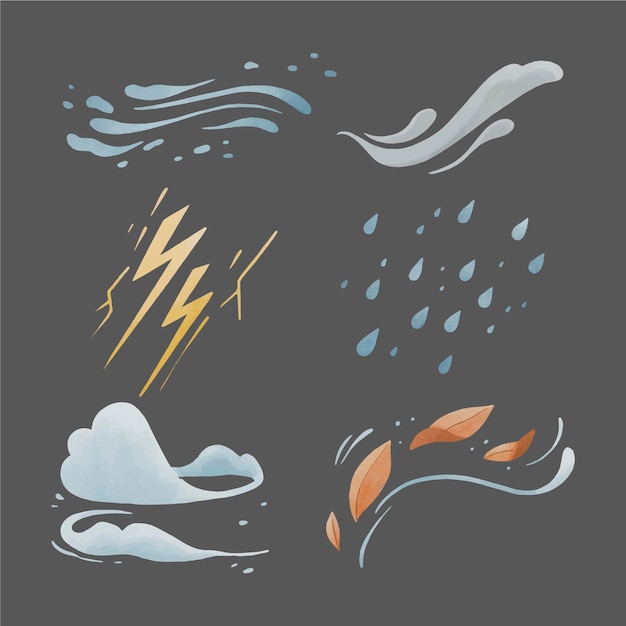 Free vector watercolor weather effects