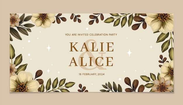 Watercolor wedding banner design