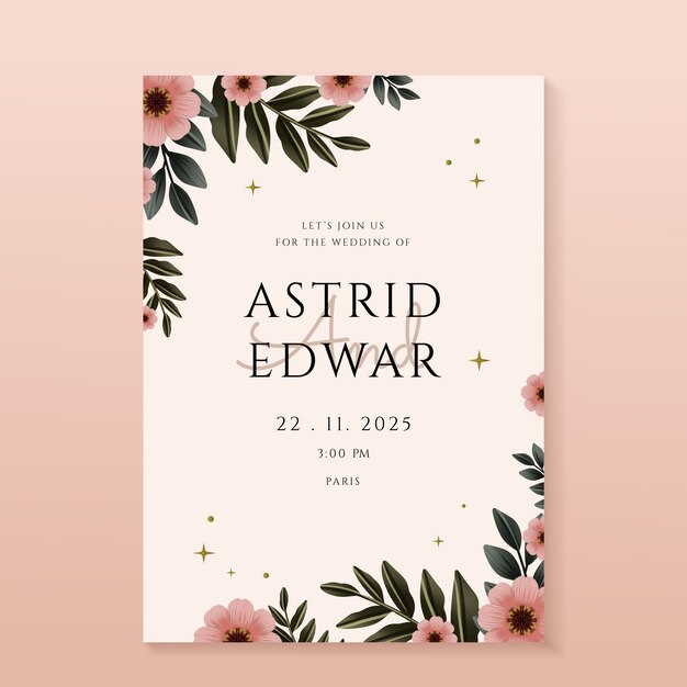 watercolor wedding  celebration invitation