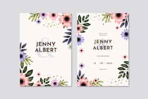 Free vector watercolor wedding digital invitation template