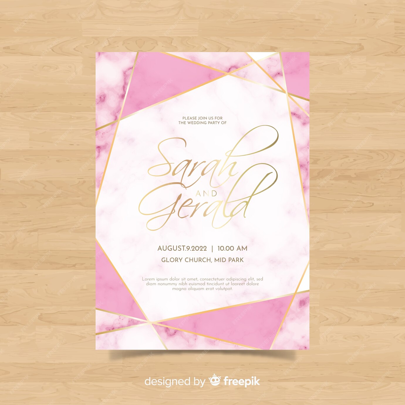 Free Vector | Watercolor wedding invitation template