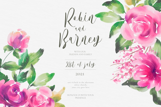 Watercolor wedding invitation