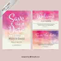 Free vector watercolor wedding invitation