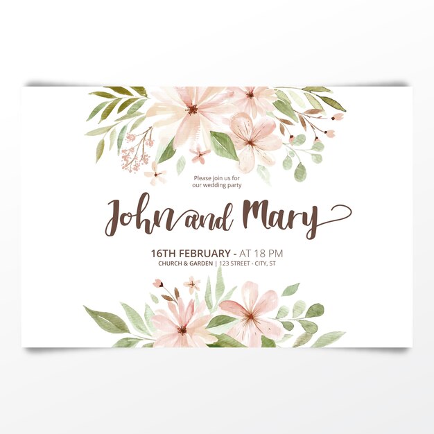 Watercolor Wedding Invitation