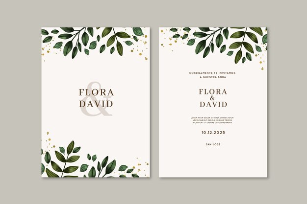 Watercolor wedding invitations in spanish