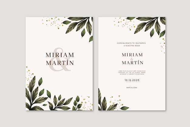 Watercolor wedding invitations in spanish