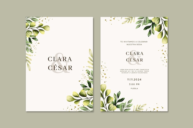 watercolor wedding invitations in spanish