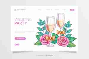 Free vector watercolor wedding landing page