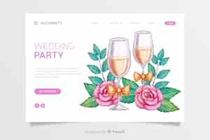 Free vector watercolor wedding landing page